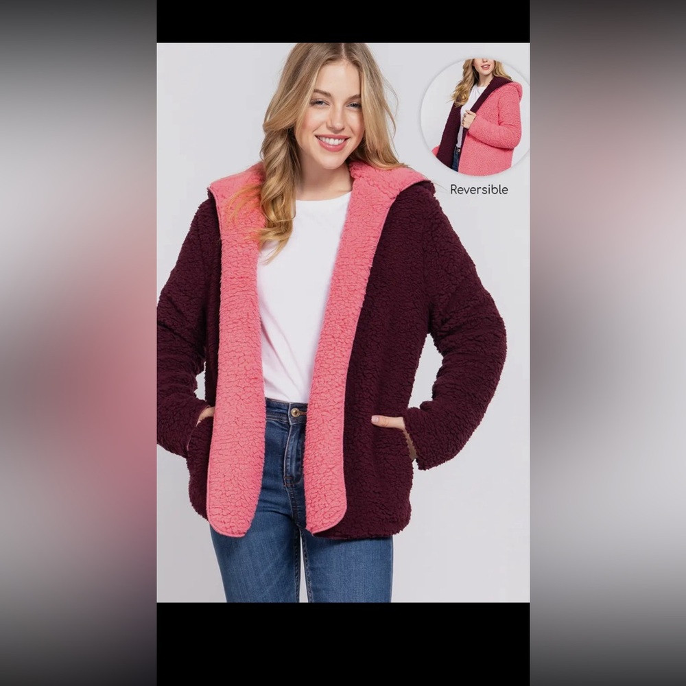 Reversible Pink and Maroon Women's Jacket